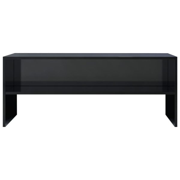 Broxbourne TV Cabinet 100x40x40 cm Engineered Wood – High Gloss Black