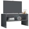 Tamworth TV Cabinet 80x40x40 cm Engineered Wood – High Gloss Grey