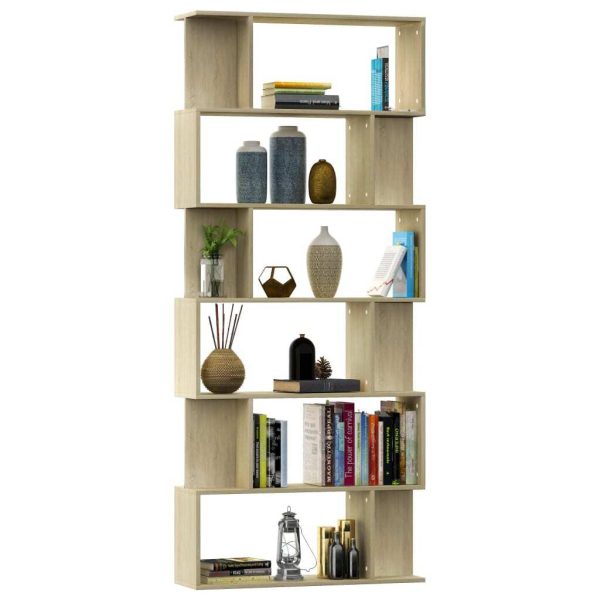 Book Cabinet/Room Divider 80x24x192 cm Engineered Wood – Sonoma oak