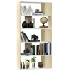 Book Cabinet/Room Divider 80x24x159 cm Engineered Wood – White and Sonoma Oak