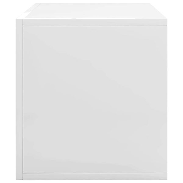 Vinyl Storage Box 71x34x36 cm Engineered Wood – High Gloss White