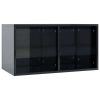 Vinyl Storage Box 71x34x36 cm Engineered Wood – High Gloss Black