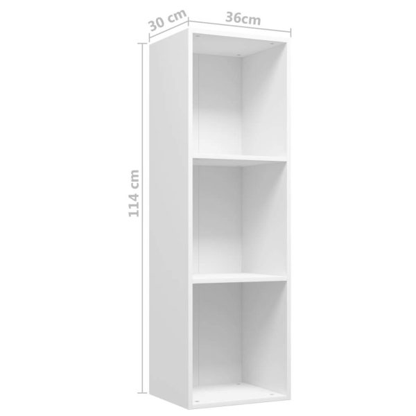 Book Cabinet/TV Cabinet 36x30x114 cm Engineered Wood – White