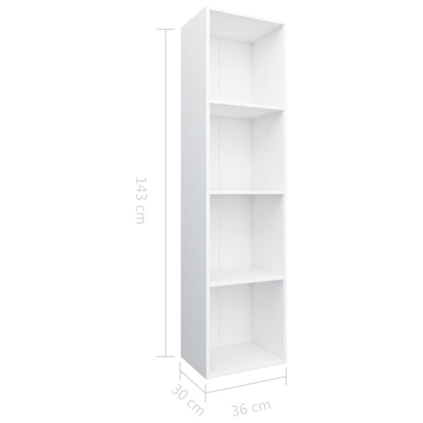 Book Cabinet/TV Cabinet 36x30x143 cm Engineered Wood – White