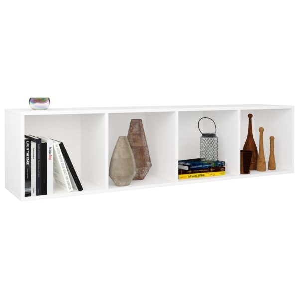 Book Cabinet/TV Cabinet 36x30x143 cm Engineered Wood – White