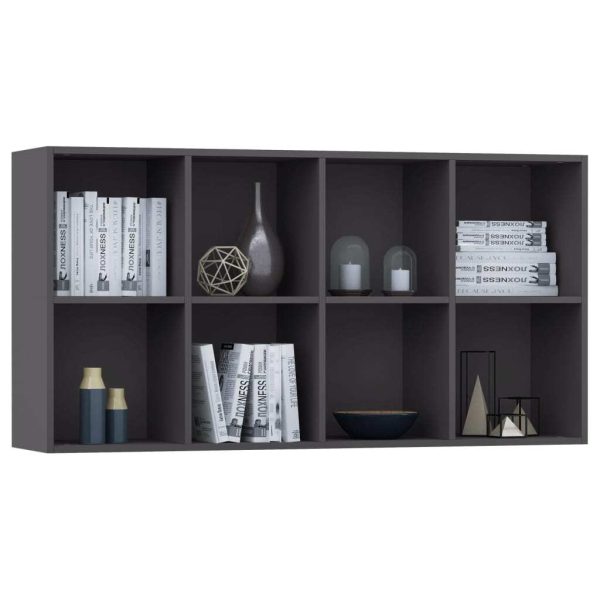 Book Cabinet/Sideboard 66x30x130 cm Engineered Wood – Grey