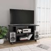 Bowling TV Cabinet with Castors 80x40x40 cm Engineered Wood – Black