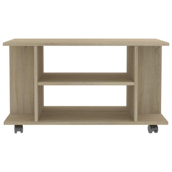 Bowling TV Cabinet with Castors 80x40x40 cm Engineered Wood – Sonoma oak