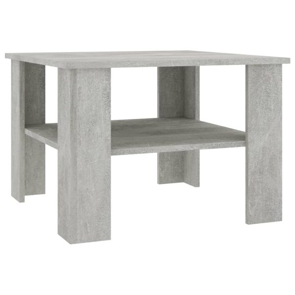 Coffee Table 60x60x42 cm Engineered Wood – Concrete Grey