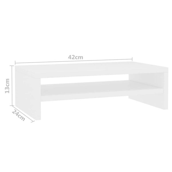 Odenton Monitor Stand 42x24x13 cm Engineered Wood – White