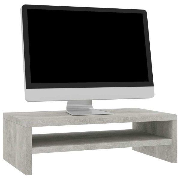 Odenton Monitor Stand 42x24x13 cm Engineered Wood – Concrete Grey