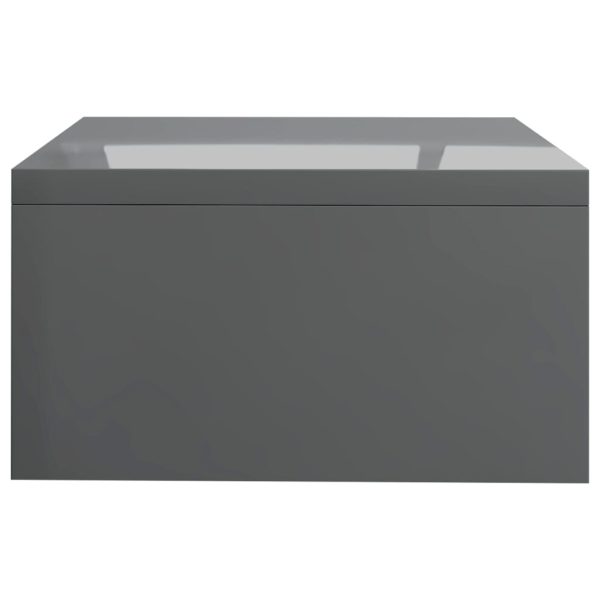 Odenton Monitor Stand 42x24x13 cm Engineered Wood – High Gloss Grey
