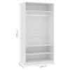 Wardrobe Engineered Wood – 100x50x200 cm, White