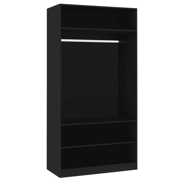 Wardrobe Engineered Wood – 100x50x200 cm, Black