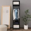 Wardrobe Engineered Wood – 50x50x200 cm, High Gloss Black