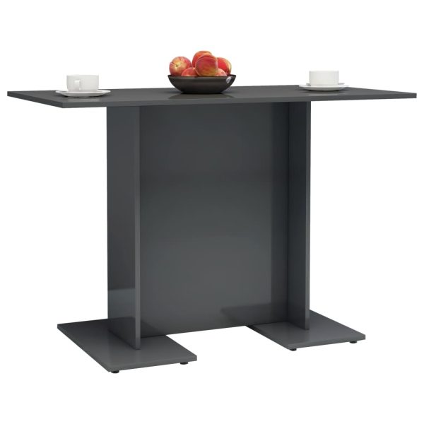 Dining Table 110x60x75 cm Engineered Wood – High Gloss Grey