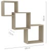 Cube Wall Shelves 68x15x68 cm Engineered Wood – Sonoma oak