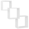 Cube Wall Shelves 68x15x68 cm Engineered Wood – High Gloss White