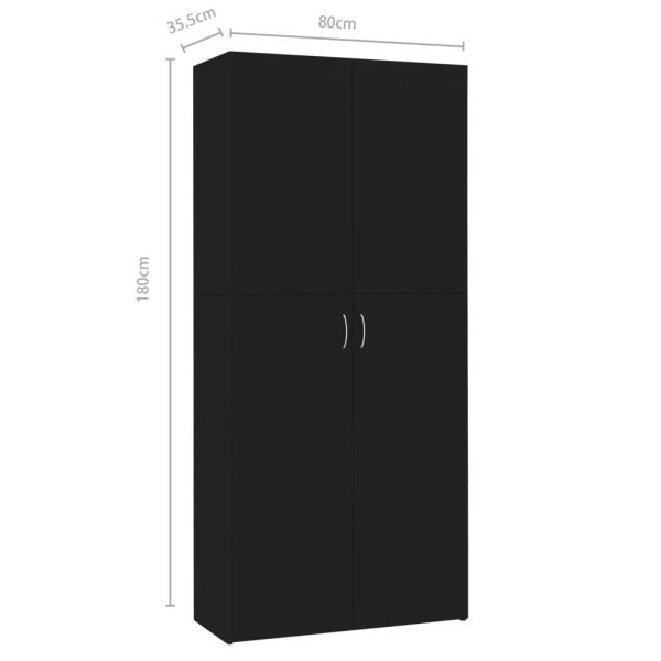 Shoe Cabinet 80×35.5×180 cm Engineered Wood – Black