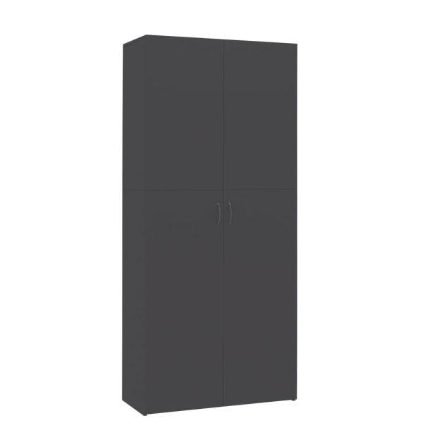Shoe Cabinet 80×35.5×180 cm Engineered Wood – Grey