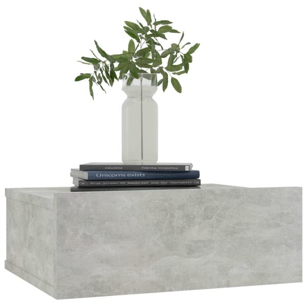 Danbury Floating Nightstand 40x30x15 cm Engineered Wood – Concrete Grey, 2