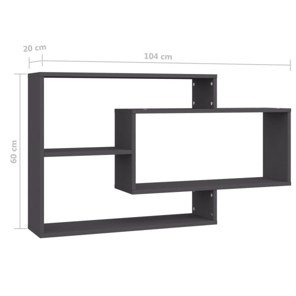 Wall Shelves 104x20x58.5 cm Engineered Wood – Grey