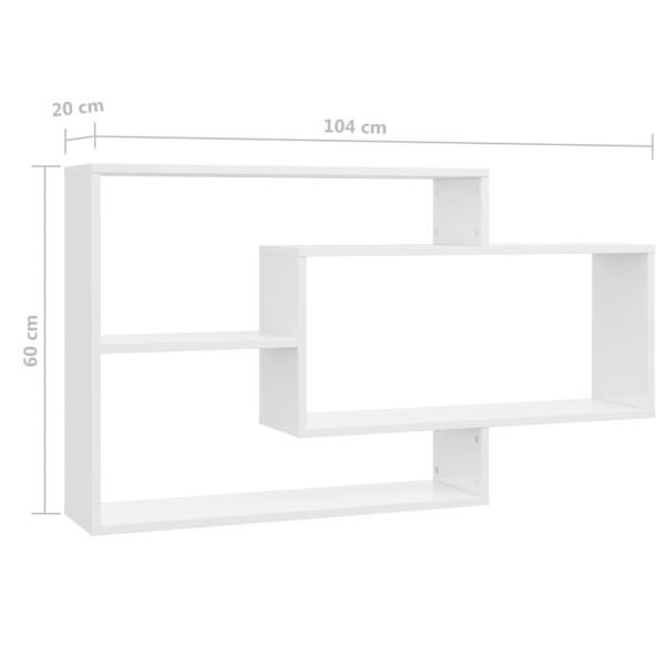 Wall Shelves 104x20x58.5 cm Engineered Wood – High Gloss White