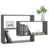 Wall Shelves 104x20x58.5 cm Engineered Wood – High Gloss Grey