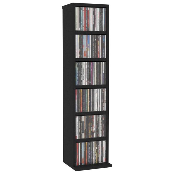 CD Cabinet 21x20x88 cm Engineered Wood – Black