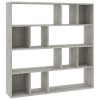 Kilgra Room Divider/Book Cabinet 110x24x110 cm Engineered Wood – Concrete Grey