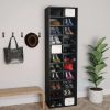 Shoe Cabinet 54x34x183 cm Engineered Wood – Black