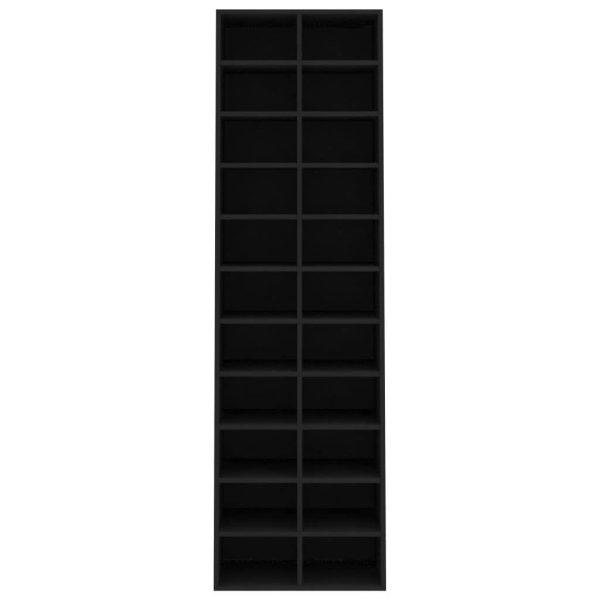 Shoe Cabinet 54x34x183 cm Engineered Wood – Black