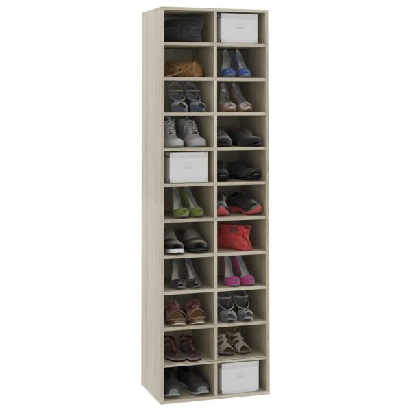 Shoe Cabinet 54x34x183 cm Engineered Wood – Sonoma oak