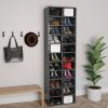 Shoe Cabinet 54x34x183 cm Engineered Wood – High Gloss Grey