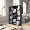 Warnes Room Divider/Book Cabinet 100x24x140 cm Engineered Wood – Black