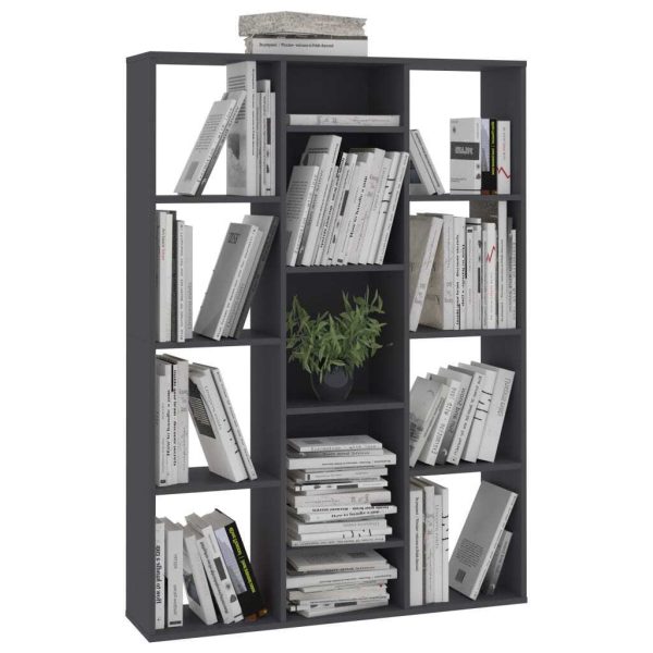 Warnes Room Divider/Book Cabinet 100x24x140 cm Engineered Wood – Grey