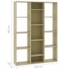 Warnes Room Divider/Book Cabinet 100x24x140 cm Engineered Wood – Sonoma oak