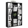 Warnes Room Divider/Book Cabinet 100x24x140 cm Engineered Wood – High Gloss Black