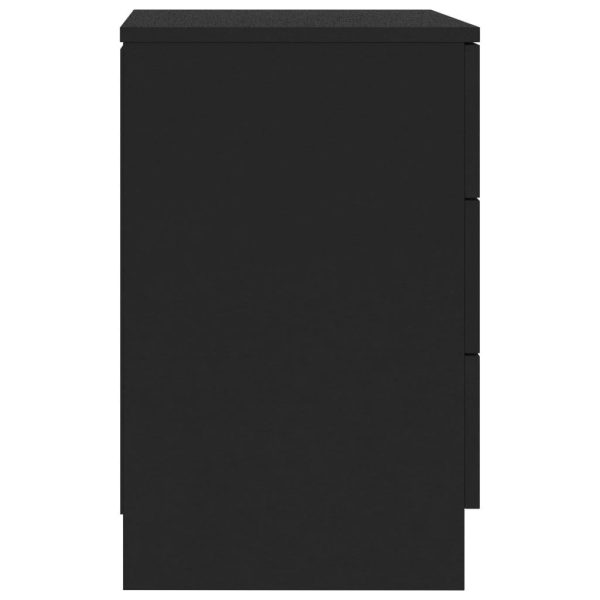 Sleaford Bedside Cabinet 38x35x56 cm Engineered Wood – Black, 1