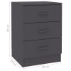Sleaford Bedside Cabinet 38x35x56 cm Engineered Wood – Grey, 2