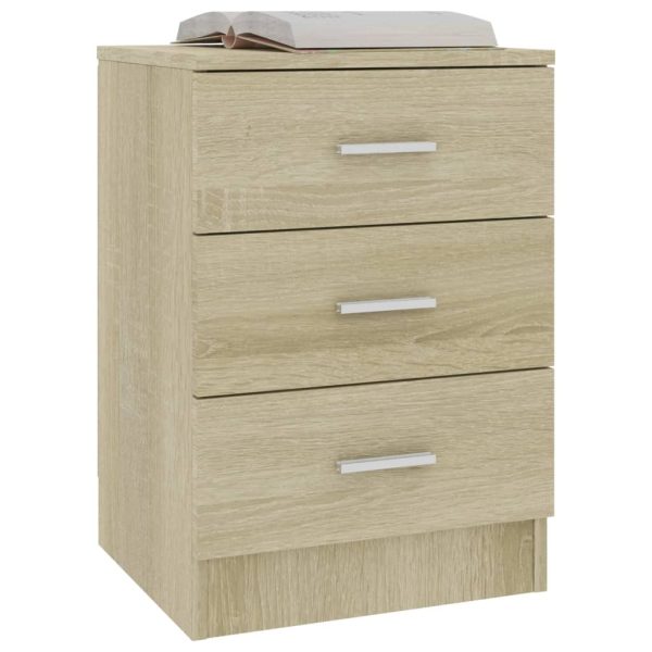 Sleaford Bedside Cabinet 38x35x56 cm Engineered Wood – Sonoma oak, 2