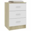 Sleaford Bedside Cabinet 38x35x56 cm Engineered Wood – White and Sonoma Oak, 2