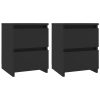 Bluefield Bedside Cabinet 30x30x40 cm Engineered Wood – Black, 2