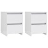 Bluefield Bedside Cabinet 30x30x40 cm Engineered Wood – High Gloss White, 2