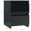 Bluefield Bedside Cabinet 30x30x40 cm Engineered Wood – High Gloss Black, 2