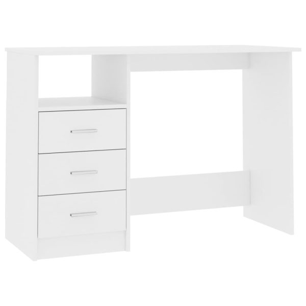 Desk with Drawers 110x50x76 cm Engineered Wood – White
