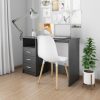 Desk with Drawers 110x50x76 cm Engineered Wood – Black