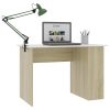 Desk 110x60x73 cm Engineered Wood – White and Sonoma Oak