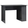 Desk 110x60x73 cm Engineered Wood – High Gloss Grey