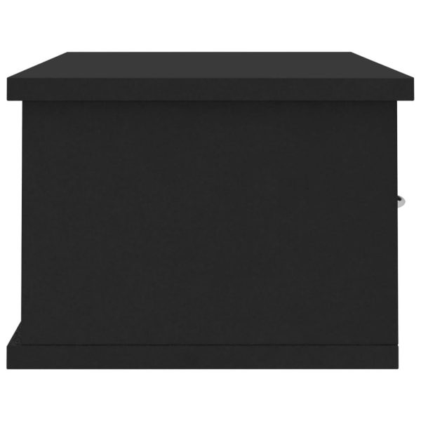 Wall-mounted Drawer Shelf 60x26x18.5 cm Engineered Wood – Black